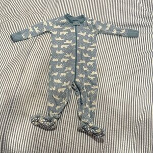 Hanna Andersson Polar Bear Blue and Cream Print Footie